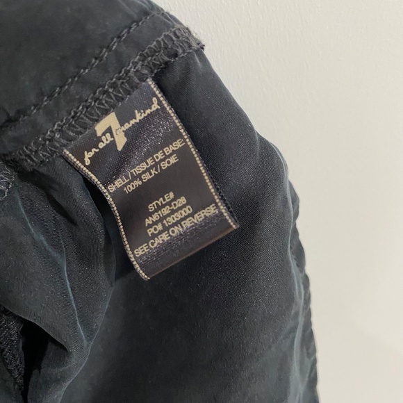 7 For All Mankind Black Silk Cropped Cargo Jogger Pant - Picture 8 of 8